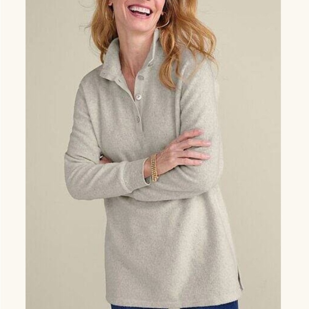 Soft Surroundings Gray Cuddle Pullover - Picture 4 of 7